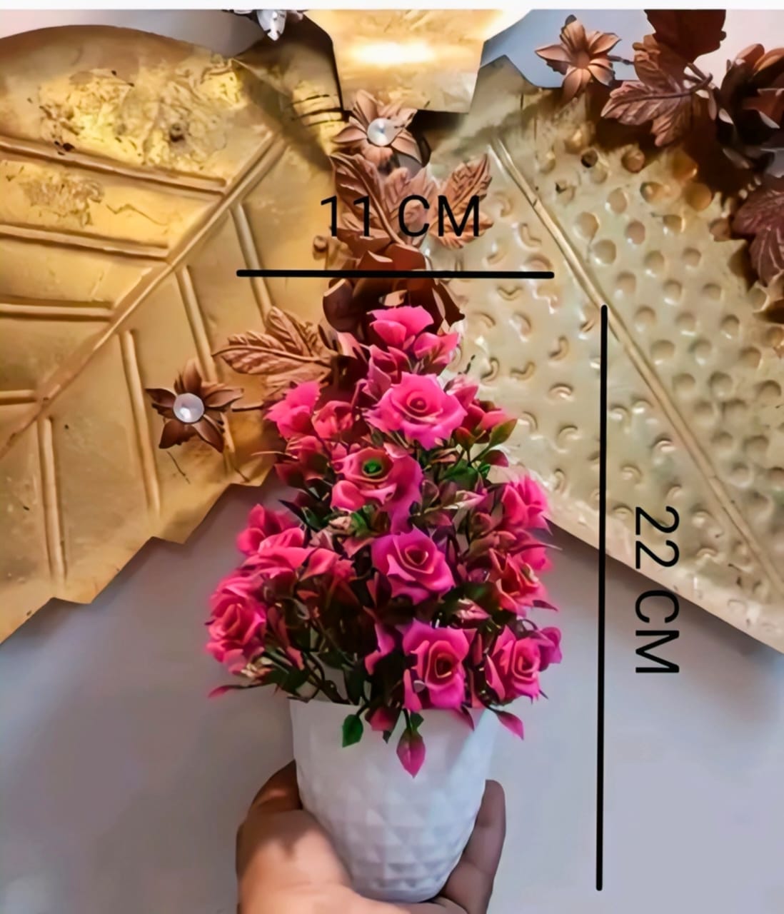 Artificial Rose Flower Pot (2 Set)
